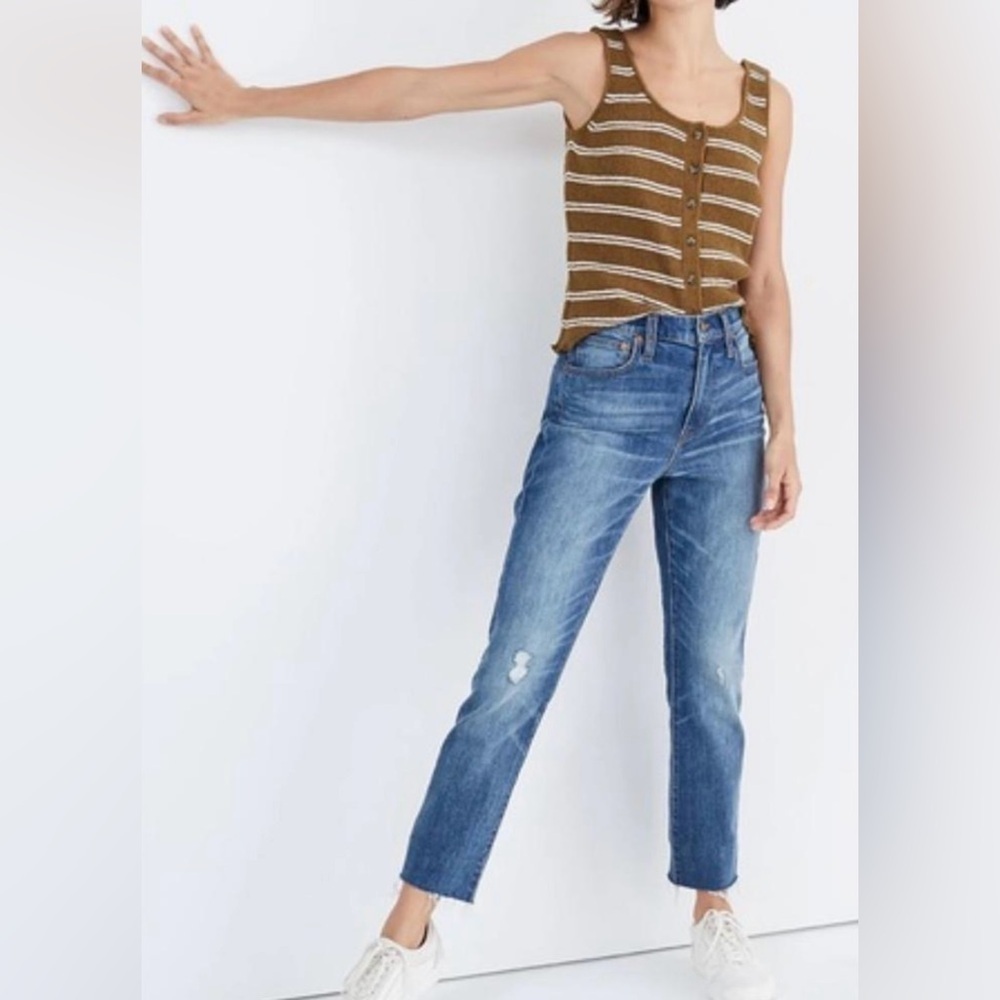 Madewell The High-Rise Slim Crop BoyJean in Dover Wash Size 24